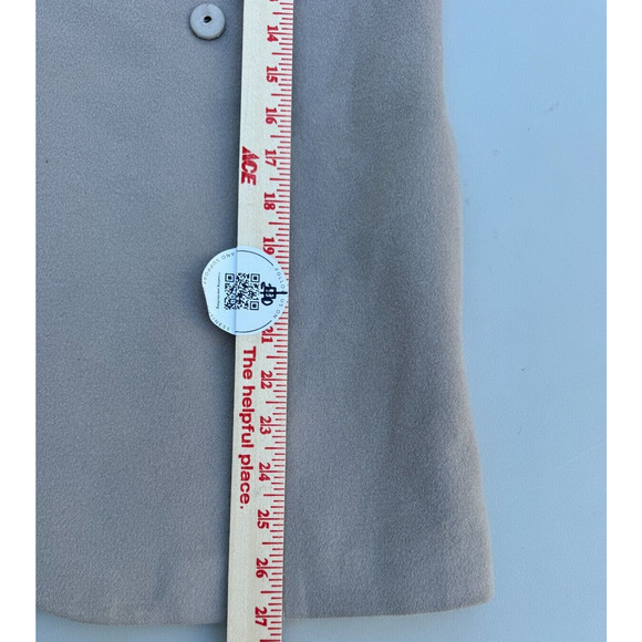 Lan jaenicke Designer Cashmere Coat Sz.1 (0-2) Neutral Taupe Button Closure - Picture 9 of 10